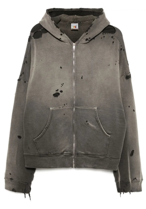 SAINT MXXXXXX zip-up hoodie - Grey