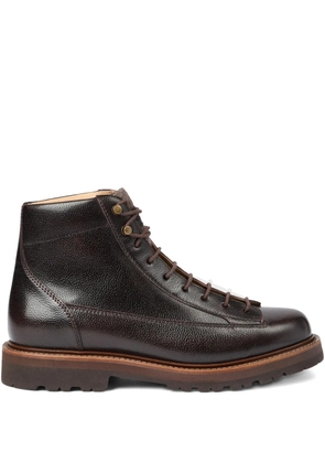 Brunello Cucinelli leather hiking boots - Brown