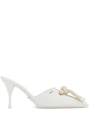 Prada 85mm knot-detail mules - White