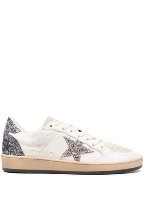 Golden Goose Ball Star glittered leather sneakers - White