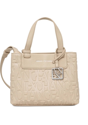 Armani Exchange logo-debossed tote bag - Neutrals