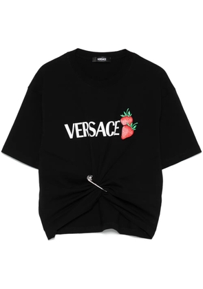 Versace Strawberry Garden cropped T-shirt - Black