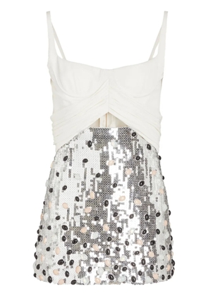 Giambattista Valli sequin embellishment short dress - White