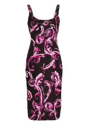 Versace Jeans Couture Chromo Couture-print midi dress - Black