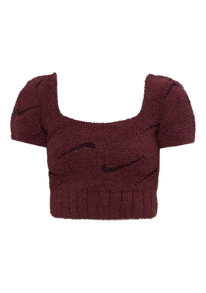 Nike Phoenix bouclé square-neck top - Red
