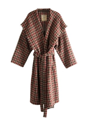 Uma Wang checked oversized coat - Neutrals