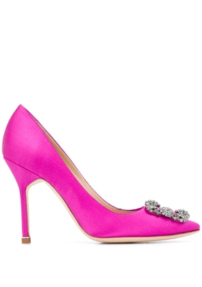Manolo Blahnik Hangisi 105mm silk pumps - Pink