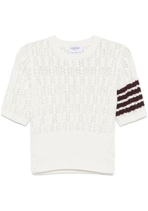 Thom Browne 4-Bar pointelle T-shirt - White