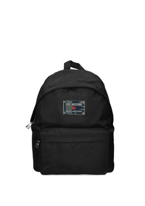 Love Moschino logo-plaque backpack - Black