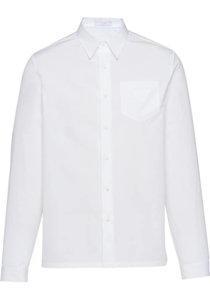 Prada triangle-logo cotton shirt - White