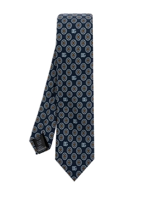 Dolce & Gabbana floral-jacquard tie - Blue