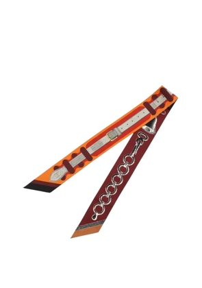 Hermès Pre-Owned 2025 Inventaire Poetique de Brides a Bloc Silk Twilly Scarf scarves - Orange