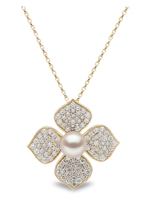 Yoko London 18kt yellow gold Petal pearl and diamond pendant