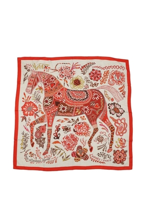 Hermès Pre-Owned 2021 En Attendant Ulysse Cashmere Silk Shawl 140 scarves - Brown