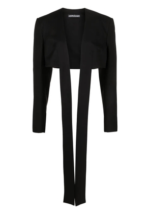 ANDREĀDAMO open-front cropped jacket - Black