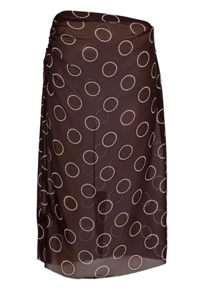 Prada dot-print georgette pencil skirt - Purple