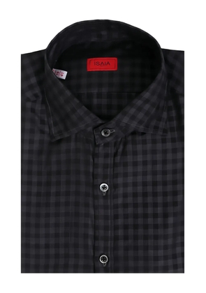 Isaia checked-pattern button shirt - Grey