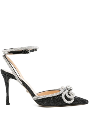 MACH & MACH 110mm crystal-embellished bow heeled pumps - Black