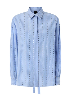 PINKO striped embellished shirt - Blue