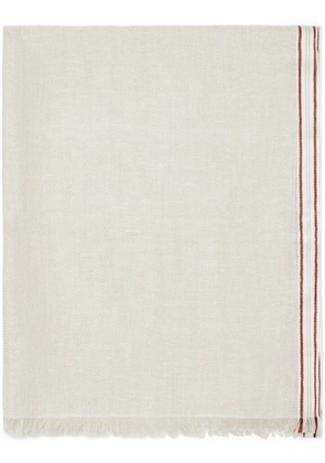 Brunello Cucinelli stripe border scarf - Neutrals