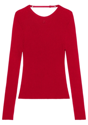 Courrèges lingerie-detail sweater - Red