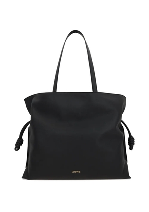 LOEWE large Flamenco knot-detail leather tote bag - Black