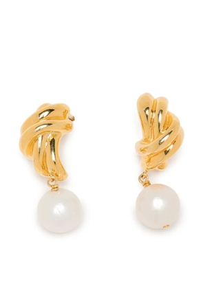 Completedworks knotted pearl-pendant earrings - Gold