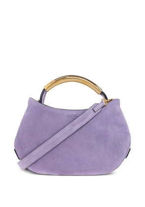 Moschino Handle-Me curved suede tote bag - Purple