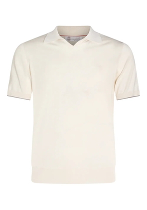 Brunello Cucinelli V-neck cotton top - Neutrals