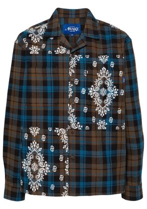 Awake NY checked cotton shirt - Brown