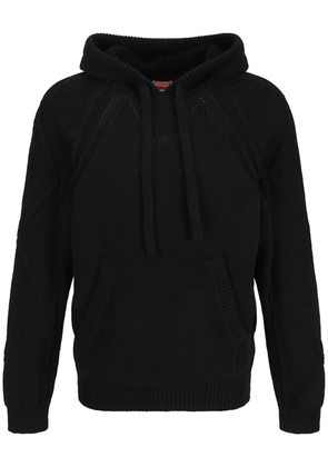 Kenzo cable-knit hoodie - Black