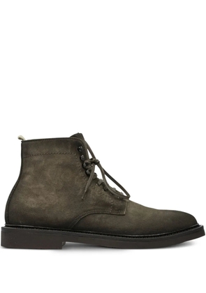 Officine Creative lace-up suede boots - Green