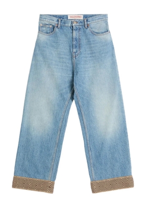 Valentino Garavani jacquard-hem jeans - Blue