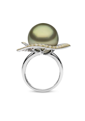 Yoko London Sunrise diamond and pearl ring - Silver