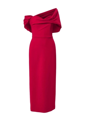 Carolina Herrera draped off-shoulder column midi dress - Red