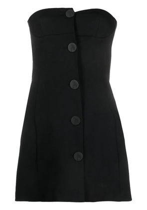 The Attico asymmetric buttoned minidress - Black