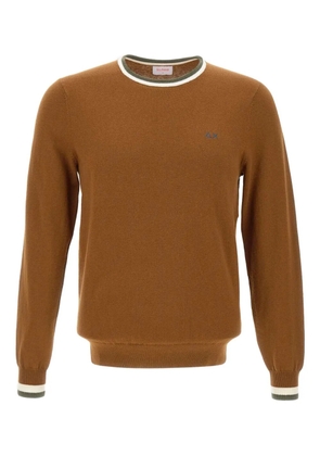 Sun68 tipped crew-neck sweater - Brown