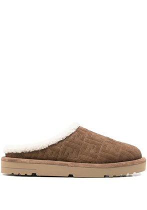 FENDI Afterski clog crosta ff slippers - Brown