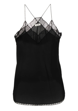 Zadig&Voltaire lace-trim slip top - Black