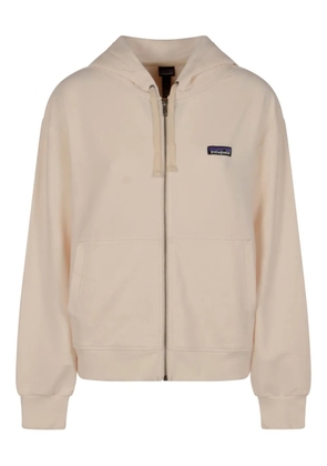 Patagonia logo-patch hooded zip-up sweatshirt - Neutrals