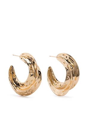 Self-Portrait sculpted hoop earrings - Gold