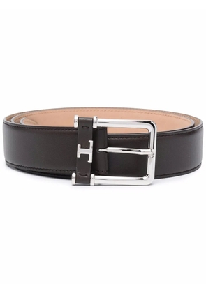 Tod's logo-plaque buckle-fastening belt - Brown