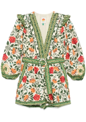 FARM Rio Garden Tapestry romper - Neutrals