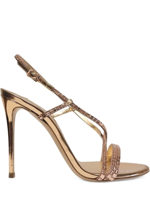 Casadei 100mm crystal-embellished slingback sandals - Gold