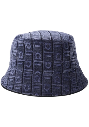 Ferragamo logo velvet bucket hat - Blue