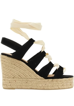 Castañer 110mm lace-up wedge heeled espadrilles - Black
