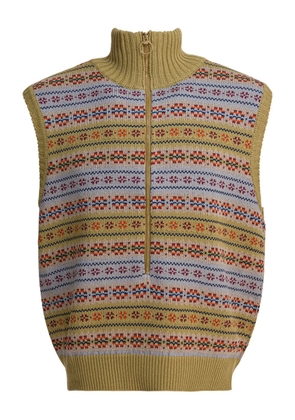 KAPITAL high-neck patterned gilet - Green