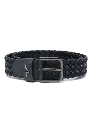Paul & Shark interwoven-design leather belt - Blue