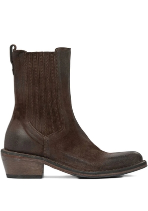 Moma elastic-panel leather cowboy boots - Brown