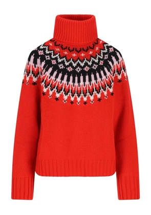 BOGNER patterned roll-neck sweater - Orange